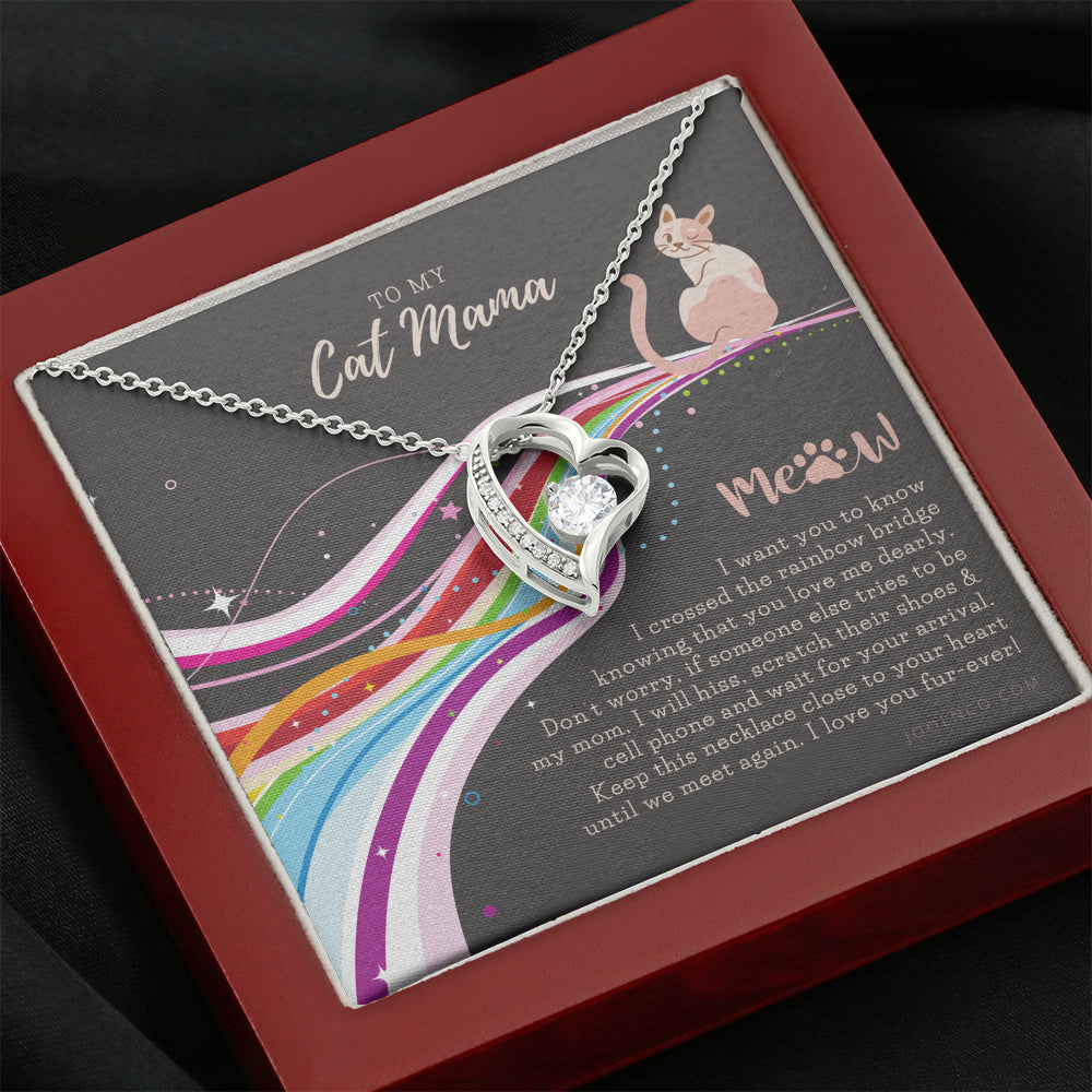To My Cat Mama, Cat loss gifts, Rainbow Bridge Cat, Pet sympathy gift, Cat loss necklace, Until We Meet Again Necklace, Loss of Cat memorial necklace