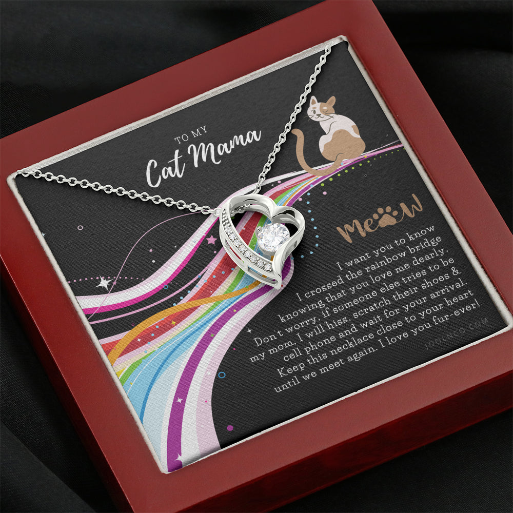 To My Cat Mama, Cat loss gifts, Rainbow Bridge Cat, Pet sympathy gift, Cat loss necklace, Until We Meet Again Necklace, Loss of Cat memorial necklace