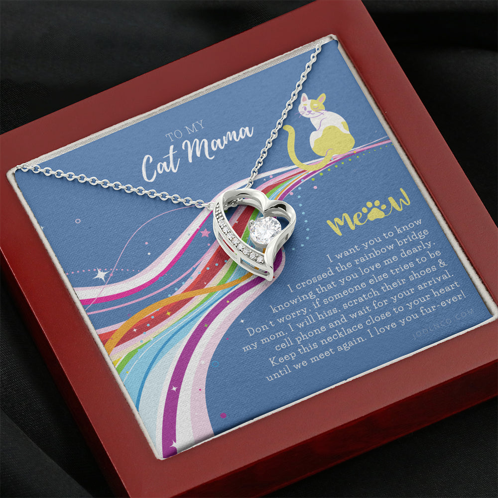 To My Cat Mama, Cat loss gifts, Rainbow Bridge Cat, Pet sympathy gift, Cat loss necklace, Until We Meet Again Necklace, Loss of Cat memorial necklace