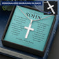 Geschenk für Sohn Mama, Mutter Sohn Geschenk, Geburtstagsgeschenk für Sohn, Kreuz Kette Mit Gravur für Sohn, Konfirmationsgeschenk