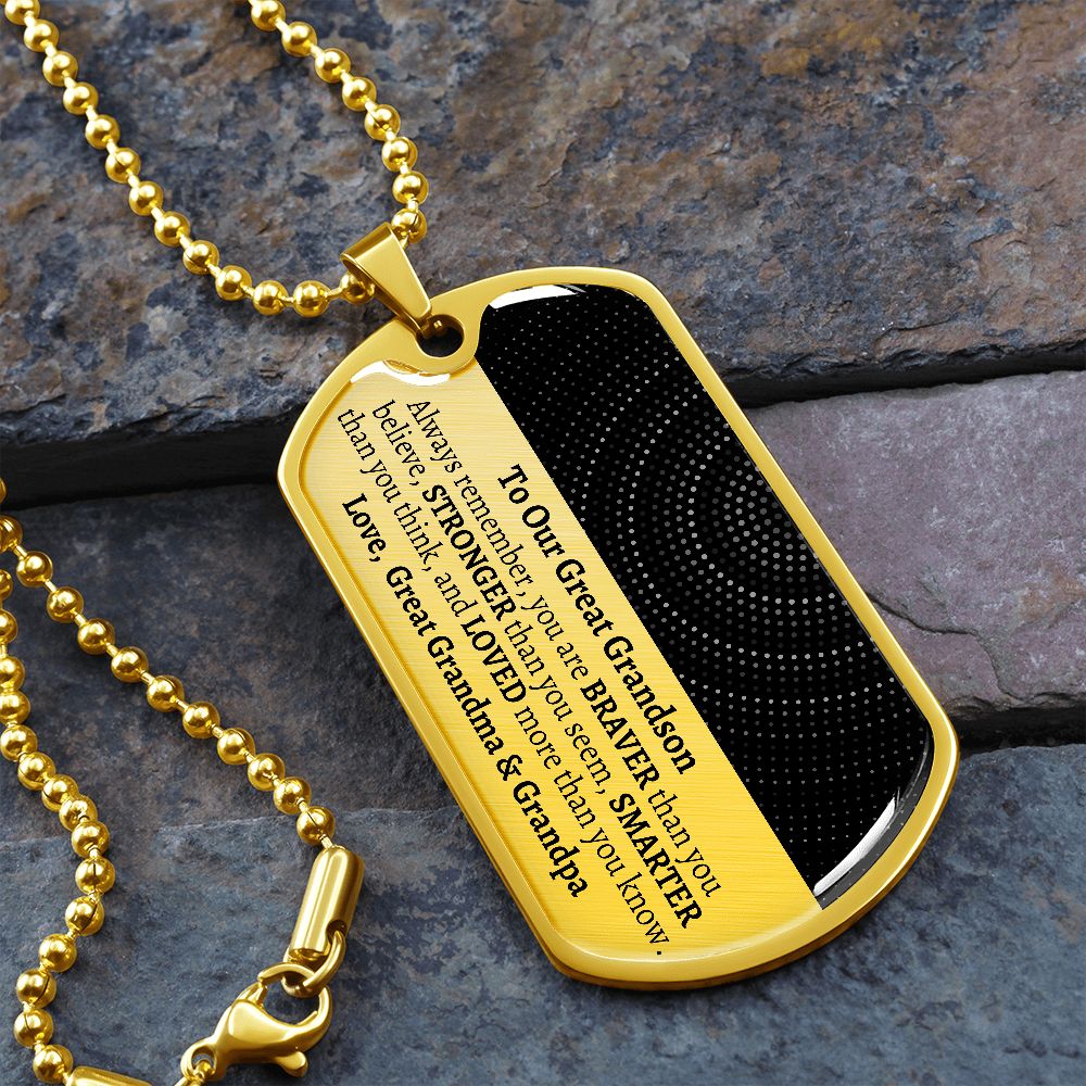 To Our Great Grandson, Great Grandson Gift from Great Grandma & Grandpa, Birthday Gift, KeepsaTo Our Great Grandson, Great Grandson Gift from Great Grandma & Grandpa, Birthday Gift, Keepsake, Great Grandson Necklace, Personalized Gift