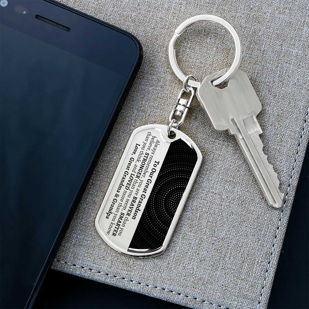 To Our Great Grandson, Great Grandson Gift from Great Grandma & Grandpa, Birthday Gift, Keepsake, Great Grandson Necklace, Personalized Gift