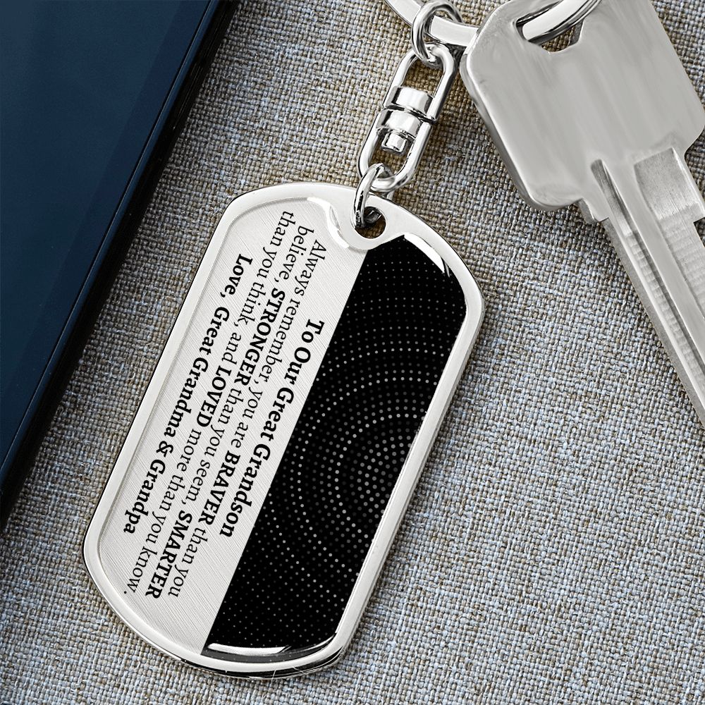 To Our Great Grandson, Great Grandson Gift from Great Grandma & Grandpa, Birthday Gift, Keepsake, Great Grandson Necklace, Personalized Gift