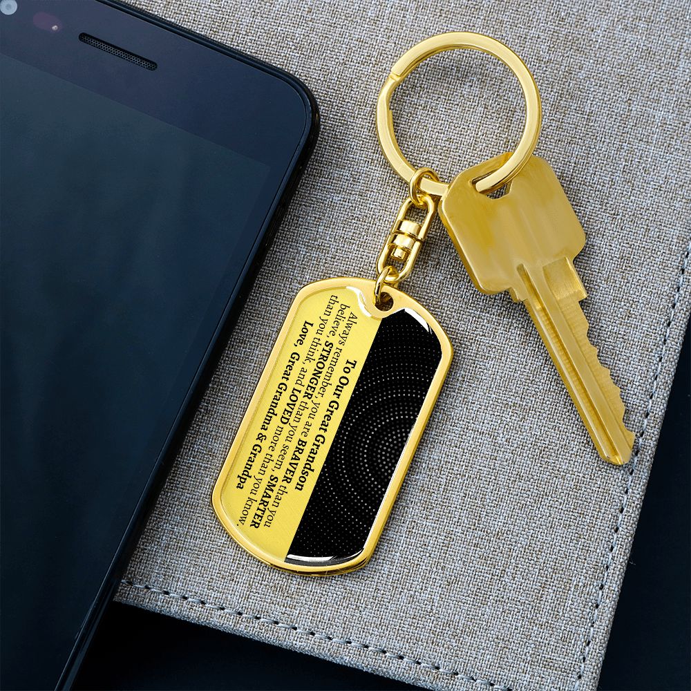 To Our Great Grandson, Great Grandson Gift from Great Grandma & Grandpa, Birthday Gift, Keepsake, Great Grandson Necklace, Personalized Gift