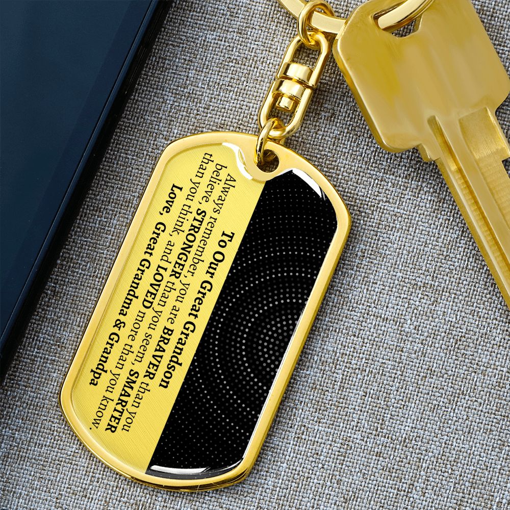 To Our Great Grandson, Great Grandson Gift from Great Grandma & Grandpa, Birthday Gift, Keepsake, Great Grandson Necklace, Personalized Gift