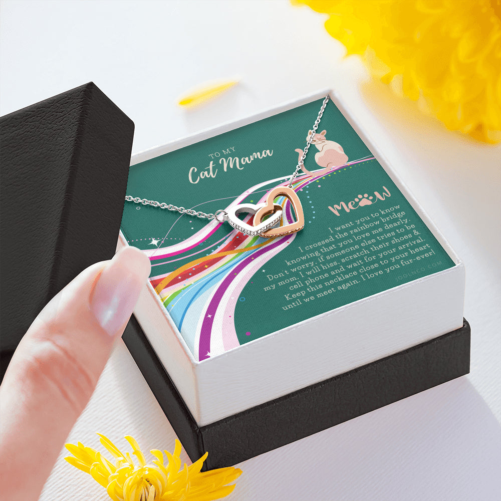 To My Cat Mama, Cat loss gifts, Rainbow Bridge Cat, Pet sympathy gift, Cat loss necklace, Until We Meet Again Necklace, Loss of Cat memorial necklace