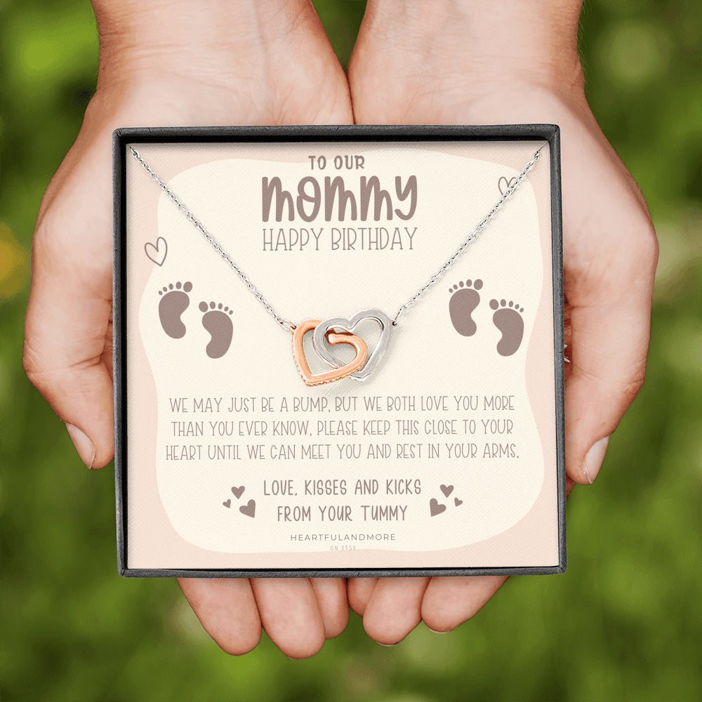 Twin Bump To Mom, New Mom Birthday, Birthday Gift for Twin Mom from Bump, Pregnant Wife Birthday Gift, Jewelry For Pregnant Wife, Expecting Wife Birthday