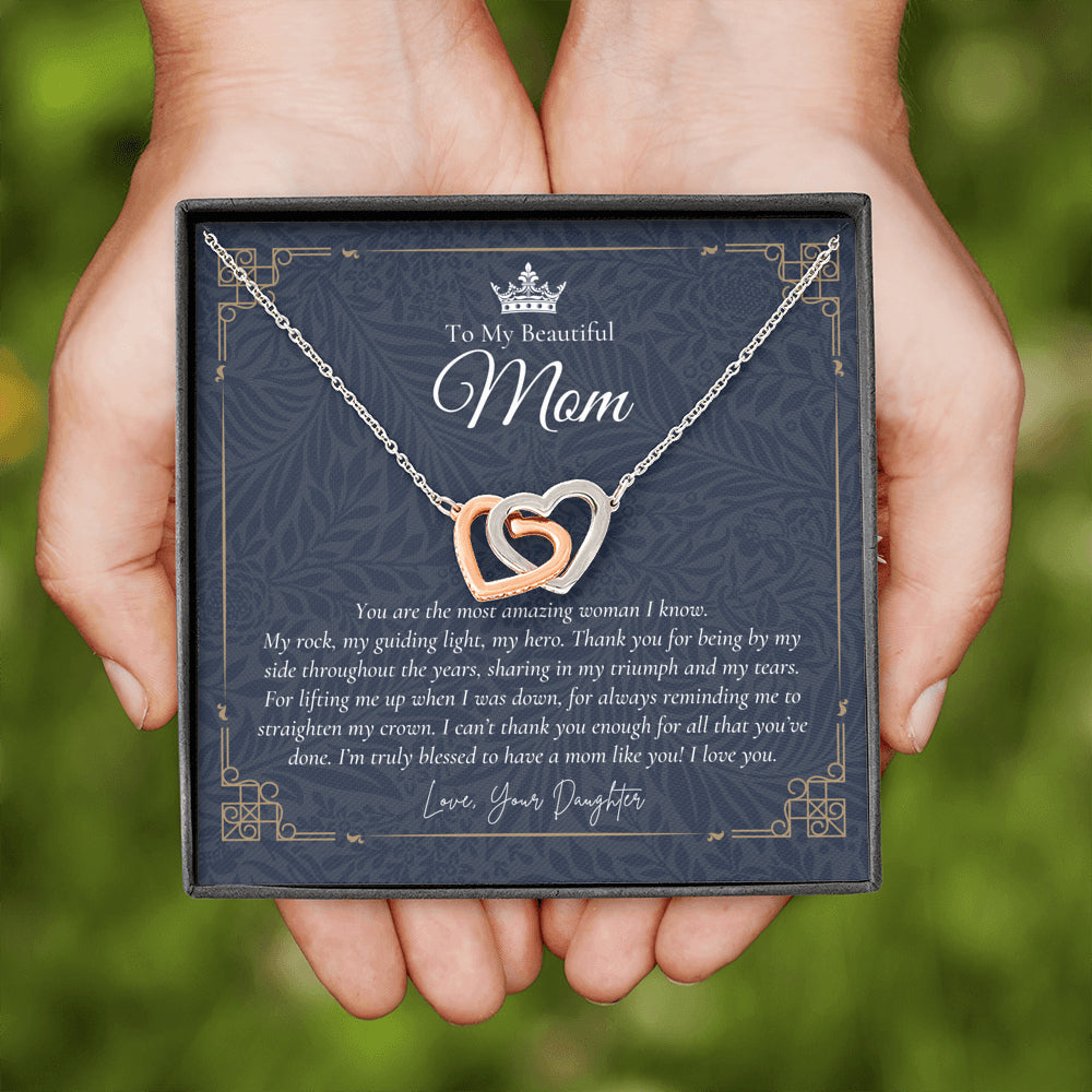 To My Beautiful Mom Necklace | Beautiful Mom Gift | Mother’s Day Gift | Birthday Gift | Gift from Daughter on Wedding Day