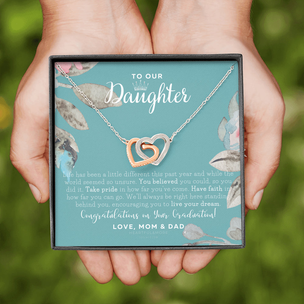 To Our Daughter, Straighten Your Crown Necklace, Parents Daughter Necklace, Daughter Graduation Gift, Graduation on Pandemic