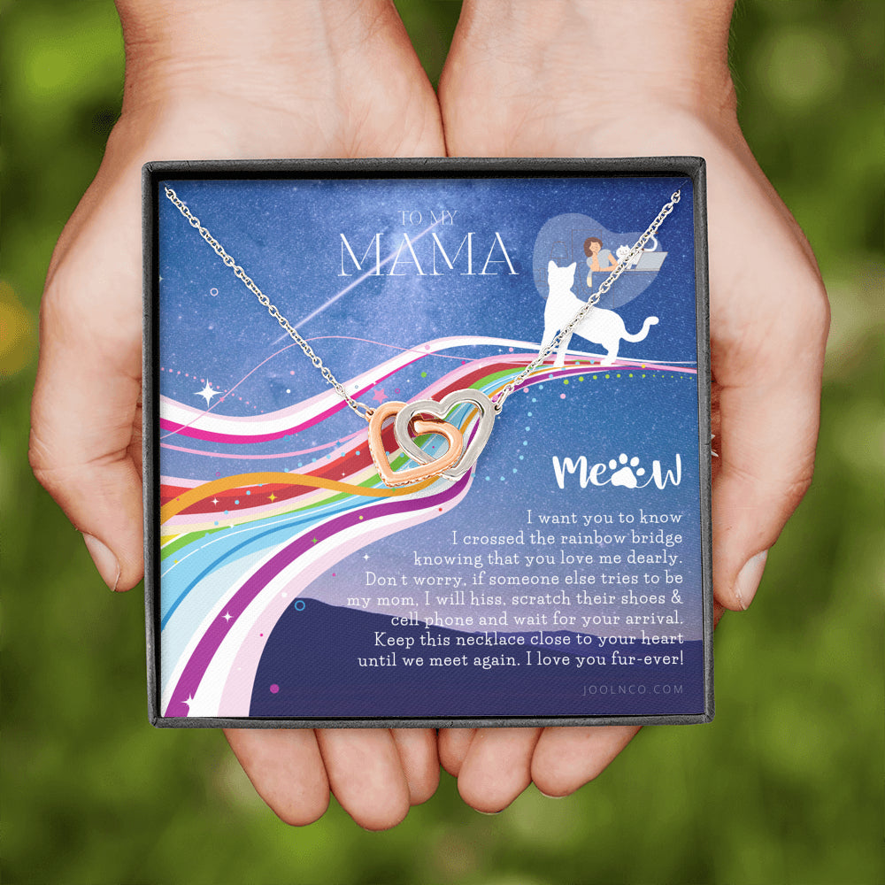 To My Cat Mama, Cat loss gifts, Rainbow Bridge Cat, Pet sympathy gift, Cat loss necklace, Until We Meet Again Necklace, Loss of Cat memorial necklace