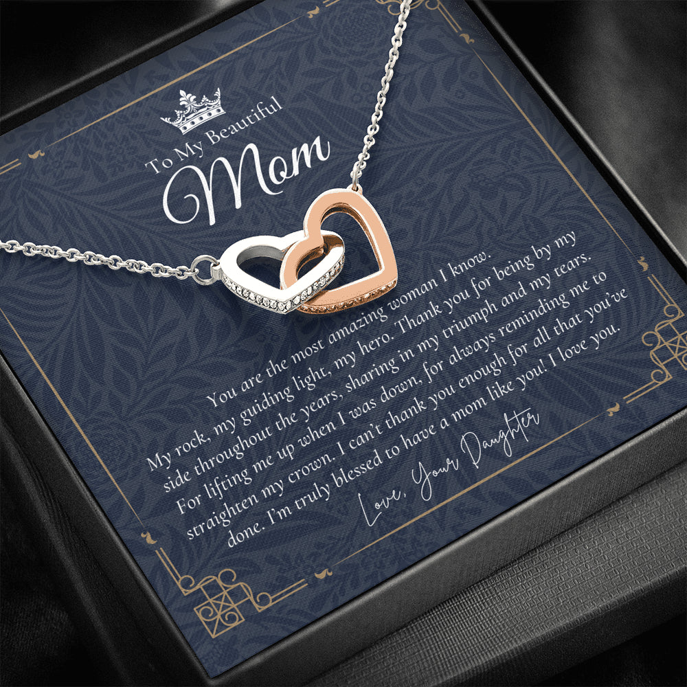 To My Beautiful Mom Necklace | Beautiful Mom Gift | Mother’s Day Gift | Birthday Gift | Gift from Daughter on Wedding Day