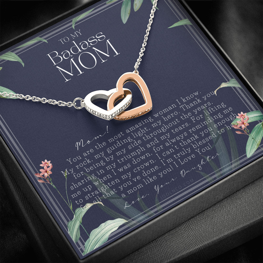 To My Badass Mom Necklace | Mother’s Day Gift | Daughter to Mom Gift | Gift from Daughter to Mom on Wedding Day | Mom gift | Birthday Gift