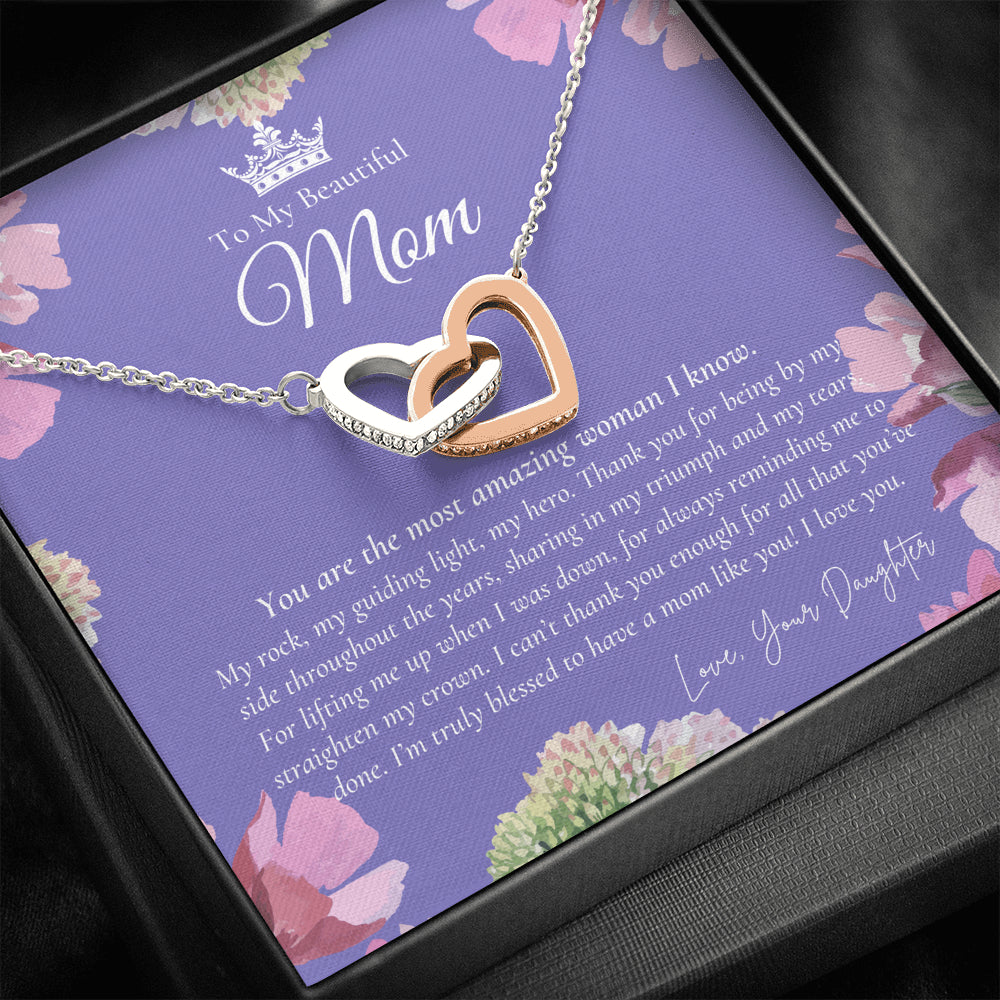 To My Beautiful Mom Necklace | Beautiful Mom Gift | Mother’s Day Gift | Birthday Gift | Gift from Daughter on Wedding Day