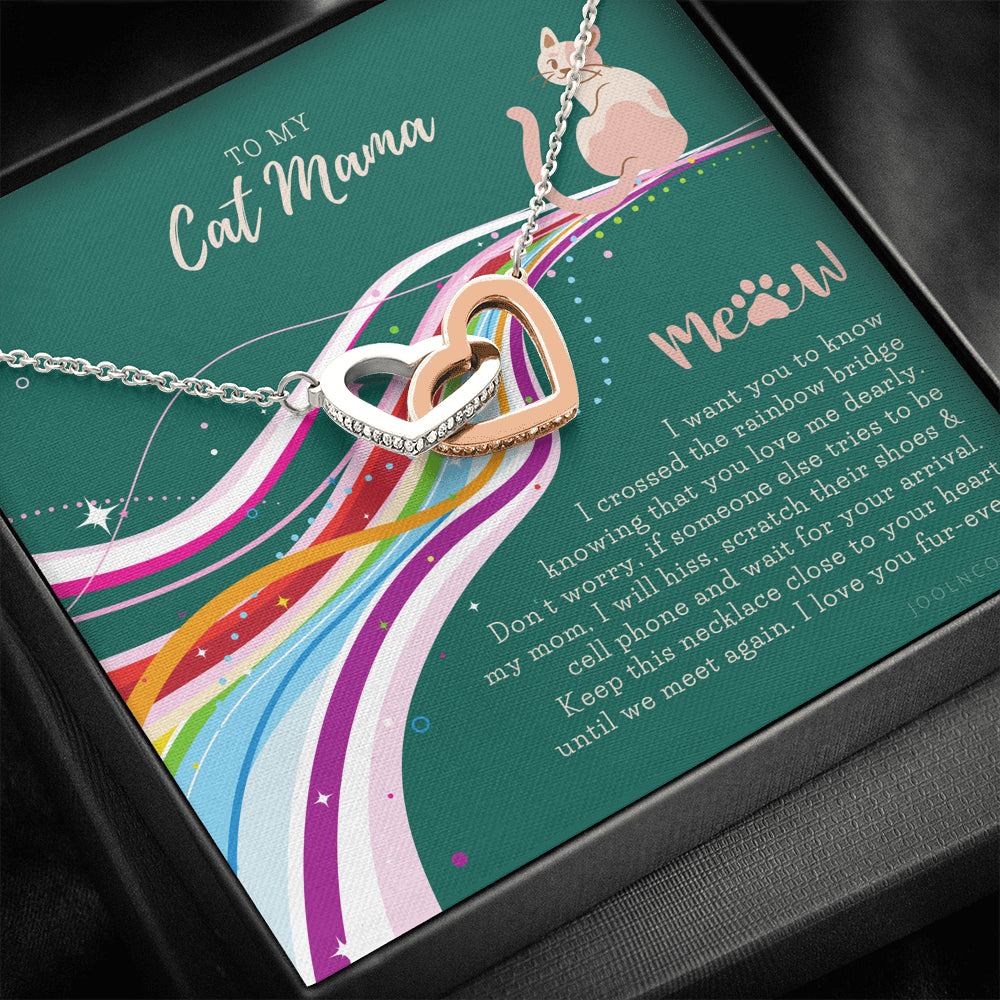 To My Cat Mama, Cat loss gifts, Rainbow Bridge Cat, Pet sympathy gift, Cat loss necklace, Until We Meet Again Necklace, Loss of Cat memorial necklace