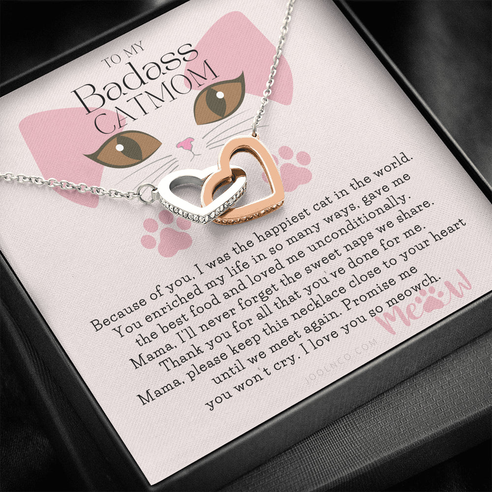 To My Cat Mama, To My Badass Cat Mom, Cat loss gifts, Rainbow Bridge Cat, Pet sympathy gift, Cat loss necklace, Until We Meet Again Necklace, Loss of Cat memorial necklace