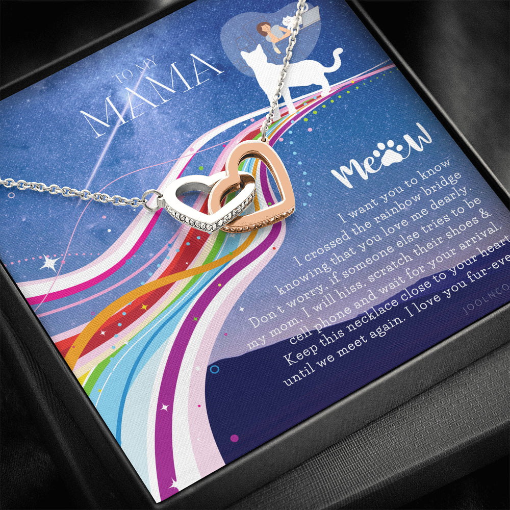 To My Cat Mama, Cat loss gifts, Rainbow Bridge Cat, Pet sympathy gift, Cat loss necklace, Until We Meet Again Necklace, Loss of Cat memorial necklace