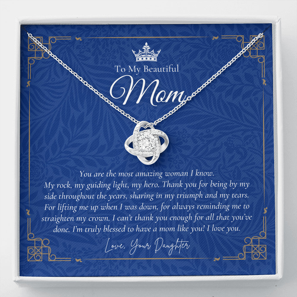 To My Beautiful Mom Necklace | Beautiful Mom Gift | Mother’s Day Gift | Birthday Gift | Gift from Daughter on Wedding Day