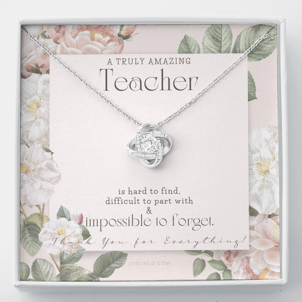 Teacher Gift, Gift for Teacher Necklace, A Truly Amazing Teacher Appreciation Gift