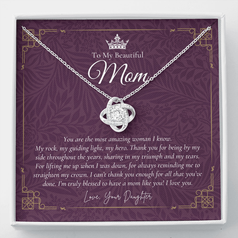 To My Beautiful Mom Necklace | Beautiful Mom Gift | Mother’s Day Gift | Birthday Gift | Gift from Daughter on Wedding Day