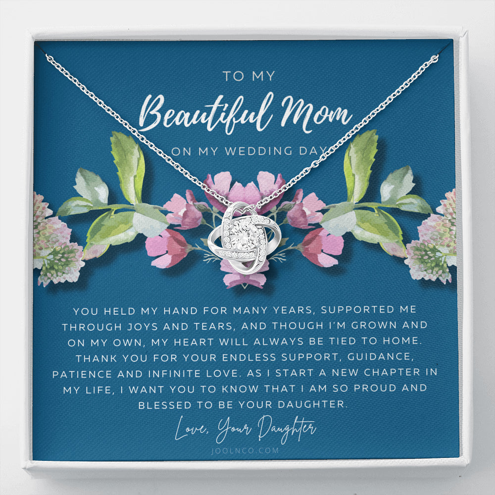 Love Knot Necklace | Mother of the Bride Necklace | Jewelry Gift from Bride to Mom | Gift from Daughter on Wedding Day | Gift for Mother on Wedding Day