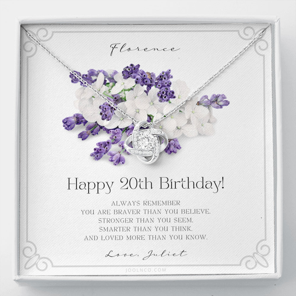 Love Knot Necklace | Personalized Birthday Gifts for Women | 20th Birthday Gifts for Women | Necklace for Her | Necklace for Her | Jewelry Gift For Her