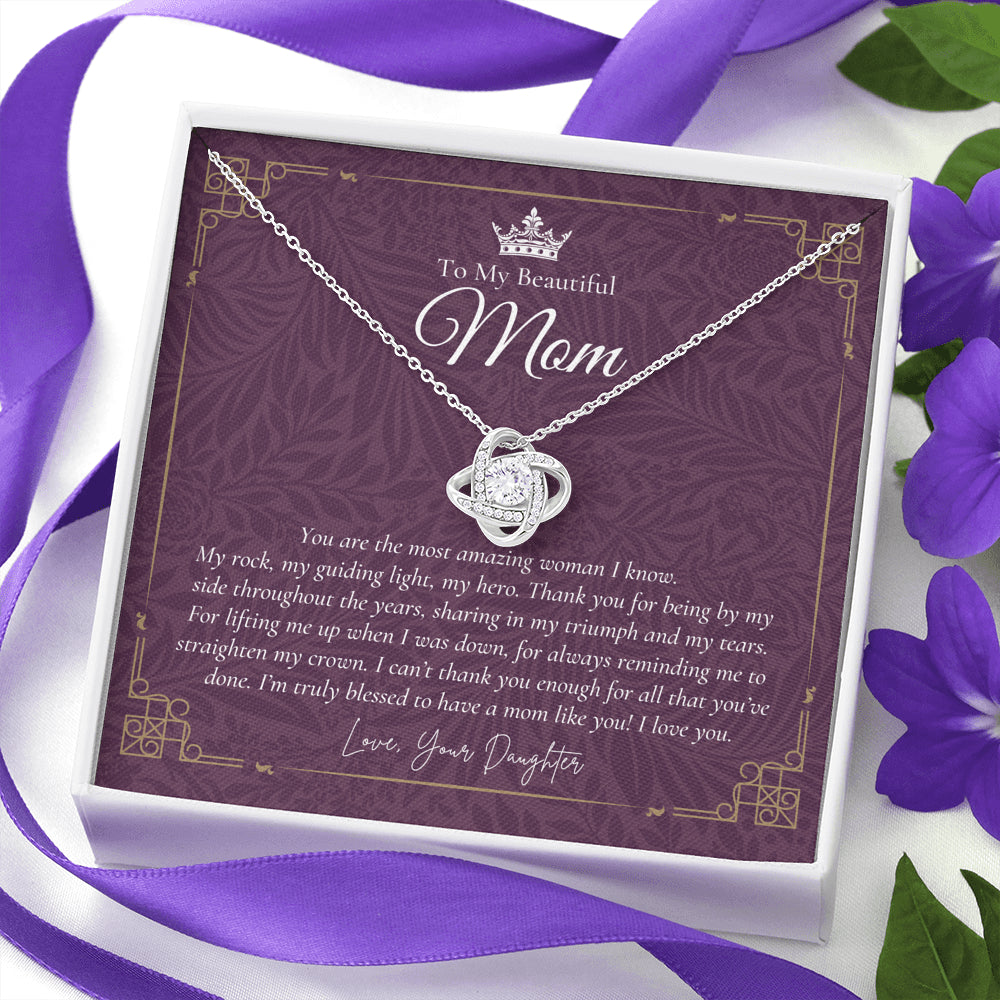 To My Beautiful Mom Necklace | Beautiful Mom Gift | Mother’s Day Gift | Birthday Gift | Gift from Daughter on Wedding Day
