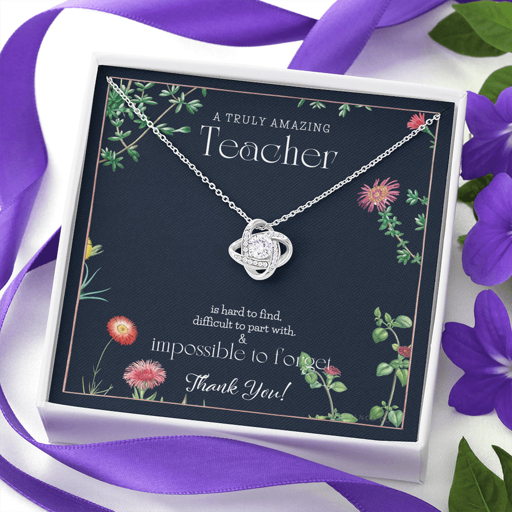 Teacher Gift, Gift for Teacher Necklace, A Truly Amazing Teacher Appreciation Gift