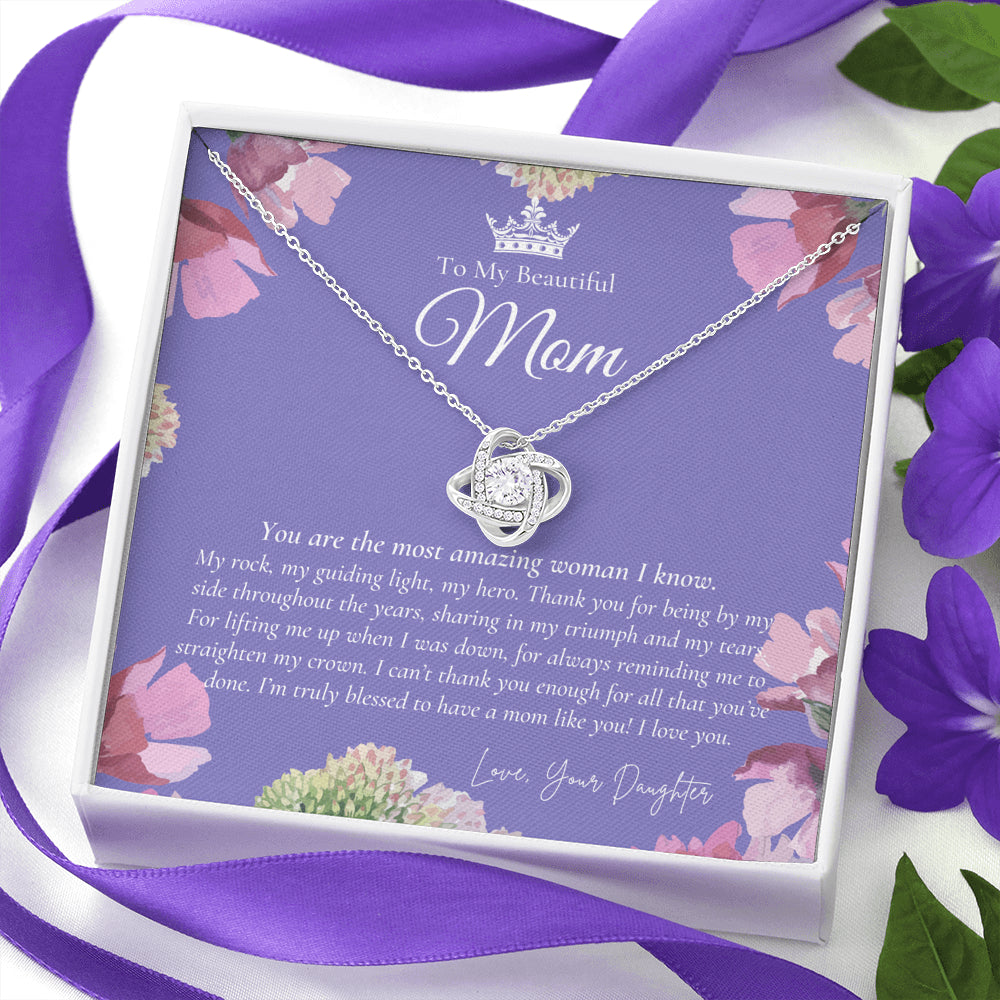 To My Beautiful Mom Necklace | Beautiful Mom Gift | Mother’s Day Gift | Birthday Gift | Gift from Daughter on Wedding Day
