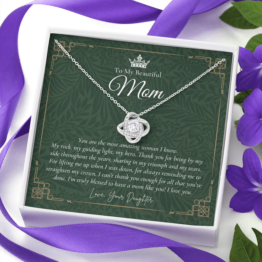 To My Beautiful Mom Necklace | Beautiful Mom Gift | Mother’s Day Gift | Birthday Gift | Gift from Daughter on Wedding Day