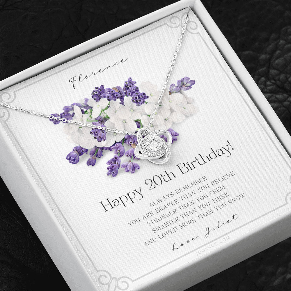 Love Knot Necklace | Personalized Birthday Gifts for Women | 20th Birthday Gifts for Women | Necklace for Her | Necklace for Her | Jewelry Gift For Her