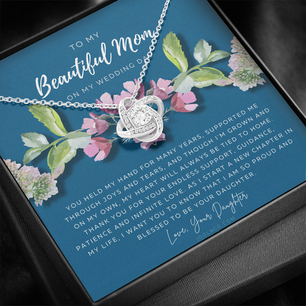 Love Knot Necklace | Mother of the Bride Necklace | Jewelry Gift from Bride to Mom | Gift from Daughter on Wedding Day | Gift for Mother on Wedding Day