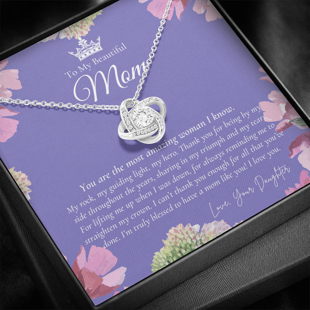 To My Beautiful Mom Necklace | Beautiful Mom Gift | Mother’s Day Gift | Birthday Gift | Gift from Daughter on Wedding Day