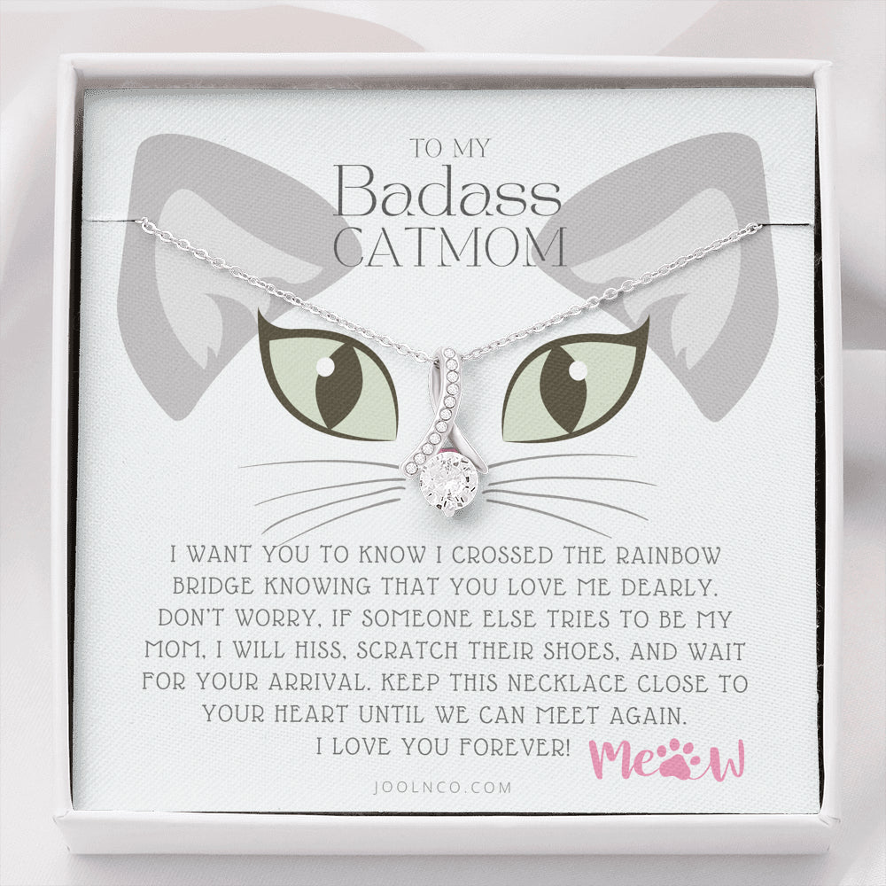 To My Badass Cat Mom, Until We Can Meet Again Necklace, Loss of Cat memorial necklace, Cat loss gifts, Rainbow Bridge Cat, Pet sympathy gift