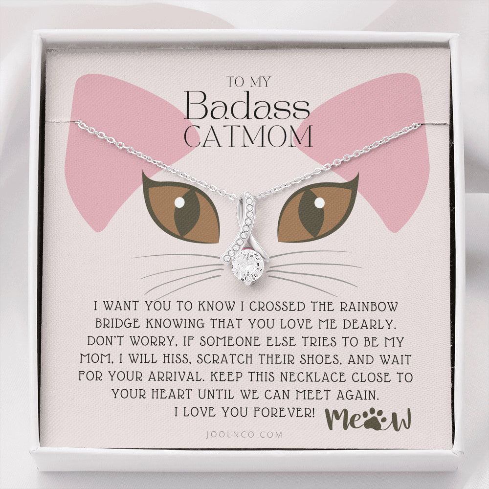 To My Badass Cat Mom, Until We Can Meet Again Necklace, Loss of Cat memorial necklace, Cat loss gifts, Rainbow Bridge Cat, Pet sympathy gift