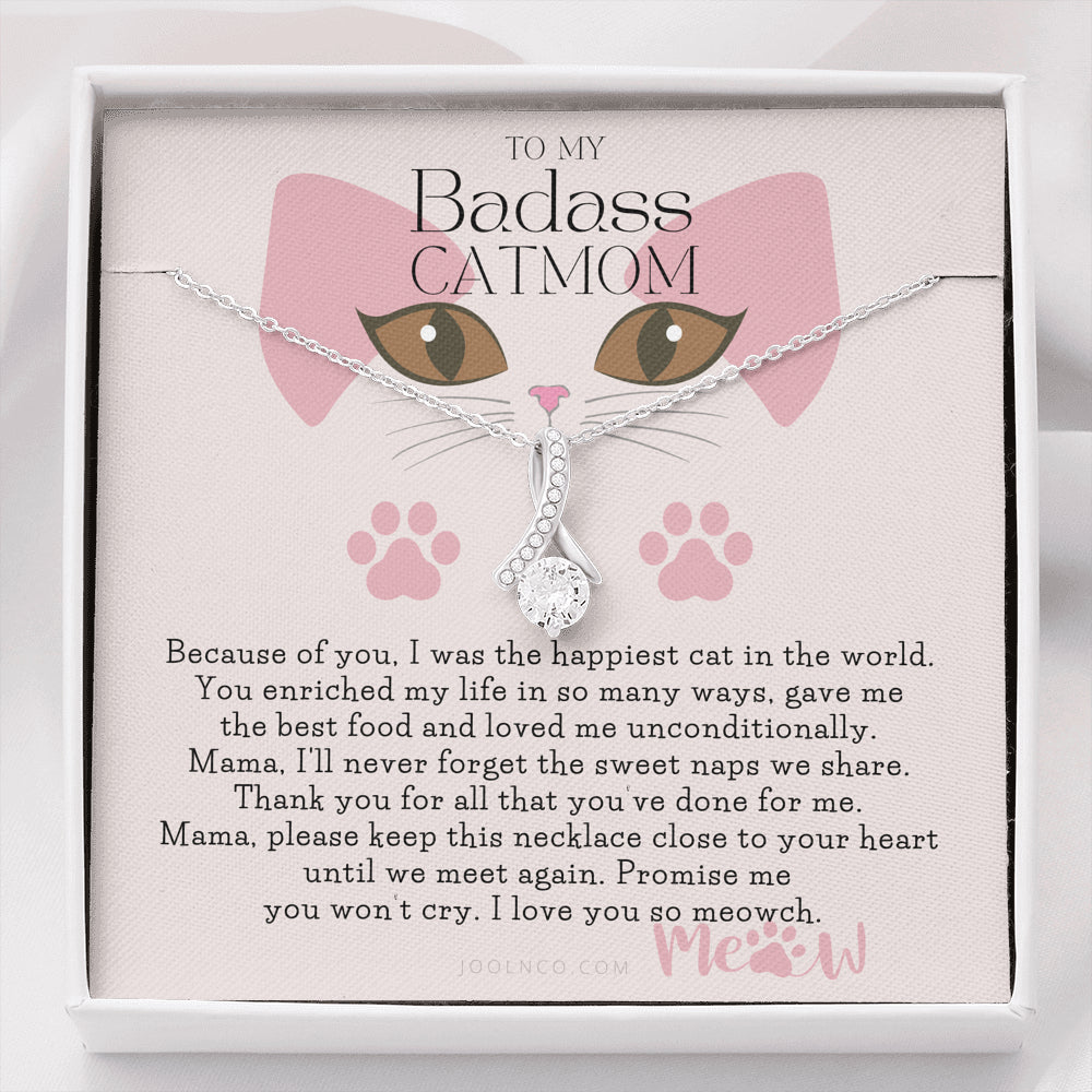 To My Cat Mama, To My Badass Cat Mom, Cat loss gifts, Rainbow Bridge Cat, Pet sympathy gift, Cat loss necklace, Until We Meet Again Necklace, Loss of Cat memorial necklace