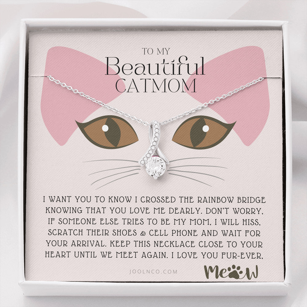 To My Cat Mama, To My Beautiful Cat Mom, Cat loss gifts, Rainbow Bridge Cat, Pet sympathy gift, Cat loss necklace, Until We Meet Again Necklace, Loss of Cat memorial necklace