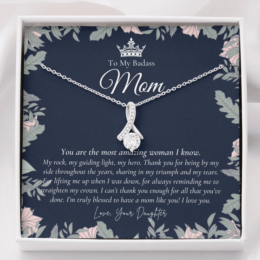 To My Badass Mom Necklace | Badass Mom Gift | Birthday Gift | Gift from Daughter on Wedding Day Mother’s Day Gift | Badass Mom | Love You Mom | Personalized Mothers Necklace | Gift for Mom