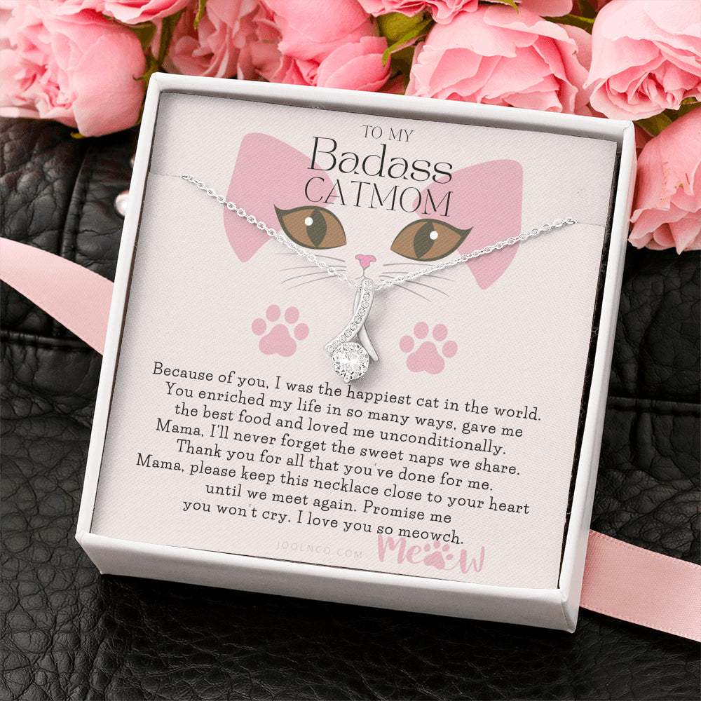 To My Cat Mama, To My Badass Cat Mom, Cat loss gifts, Rainbow Bridge Cat, Pet sympathy gift, Cat loss necklace, Until We Meet Again Necklace, Loss of Cat memorial necklace