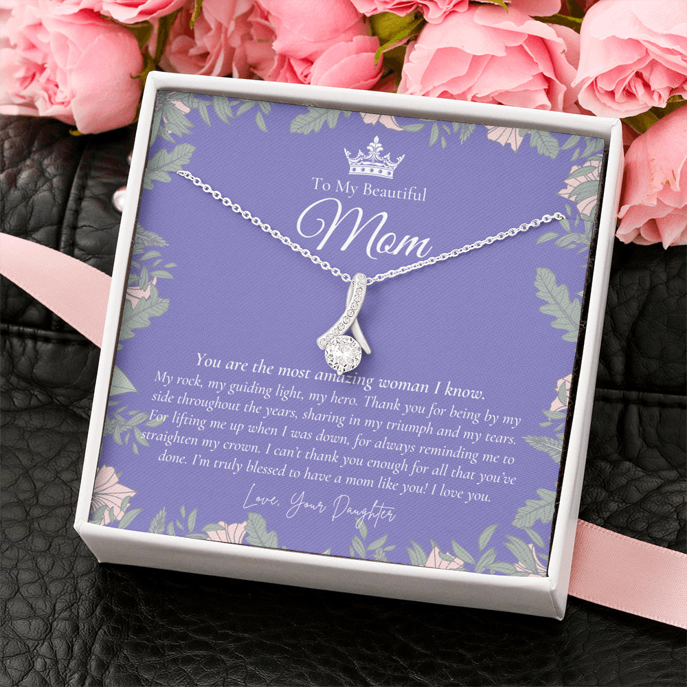 To My Beautiful Mom Necklace | Beautiful Mom Gift | Mother’s Day Gift | Birthday Gift for Mom | Gift from Daughter on Wedding Day