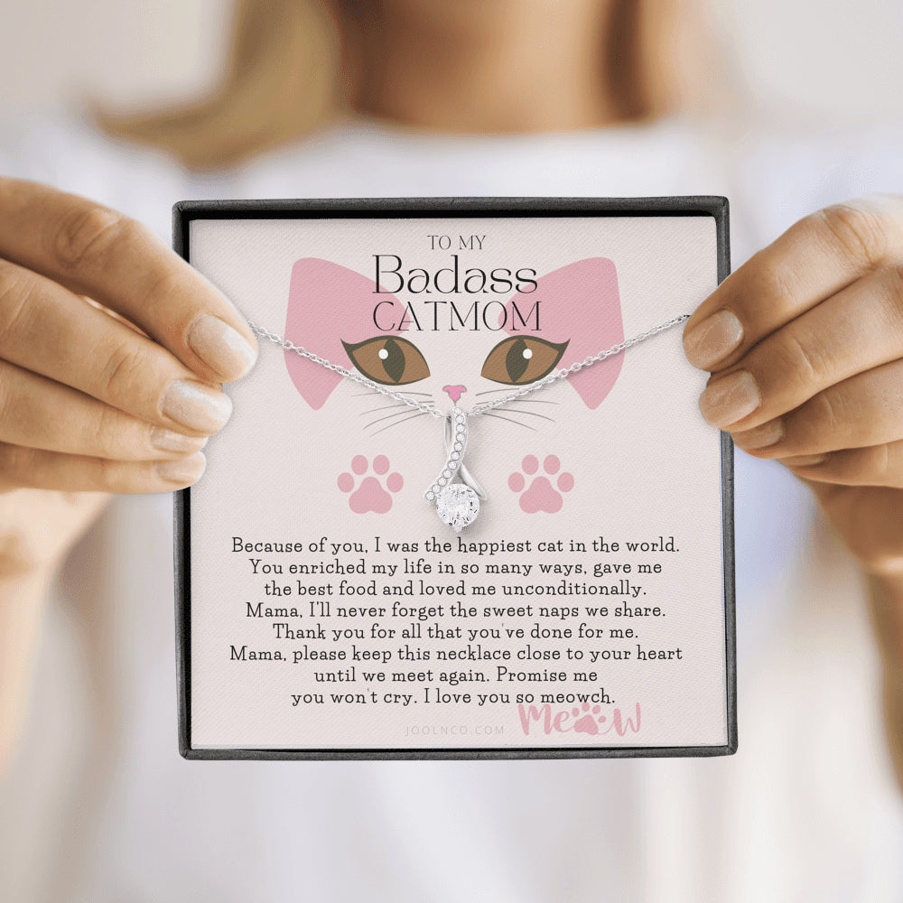 To My Cat Mama, To My Badass Cat Mom, Cat loss gifts, Rainbow Bridge Cat, Pet sympathy gift, Cat loss necklace, Until We Meet Again Necklace, Loss of Cat memorial necklace