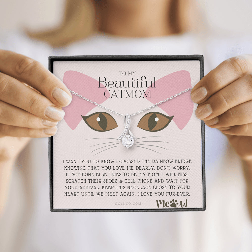 To My Cat Mama, To My Beautiful Cat Mom, Cat loss gifts, Rainbow Bridge Cat, Pet sympathy gift, Cat loss necklace, Until We Meet Again Necklace, Loss of Cat memorial necklace