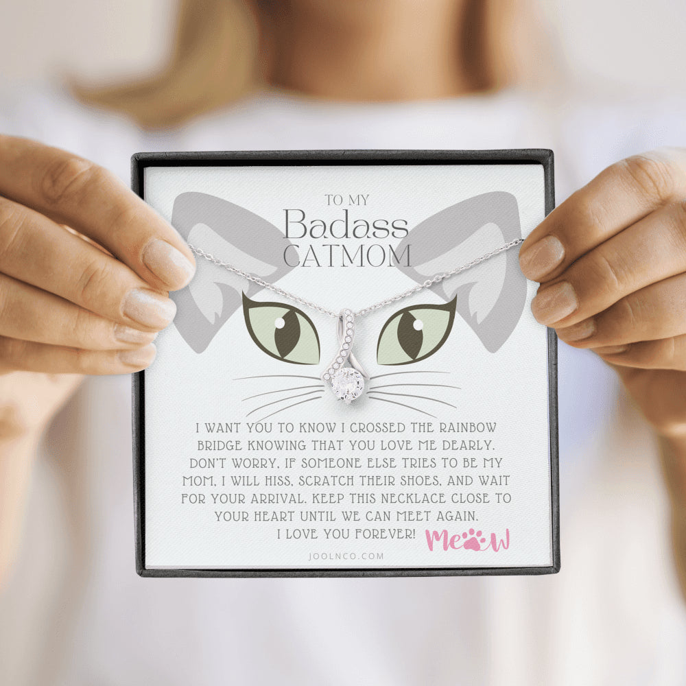 To My Badass Cat Mom, Until We Can Meet Again Necklace, Loss of Cat memorial necklace, Cat loss gifts, Rainbow Bridge Cat, Pet sympathy gift