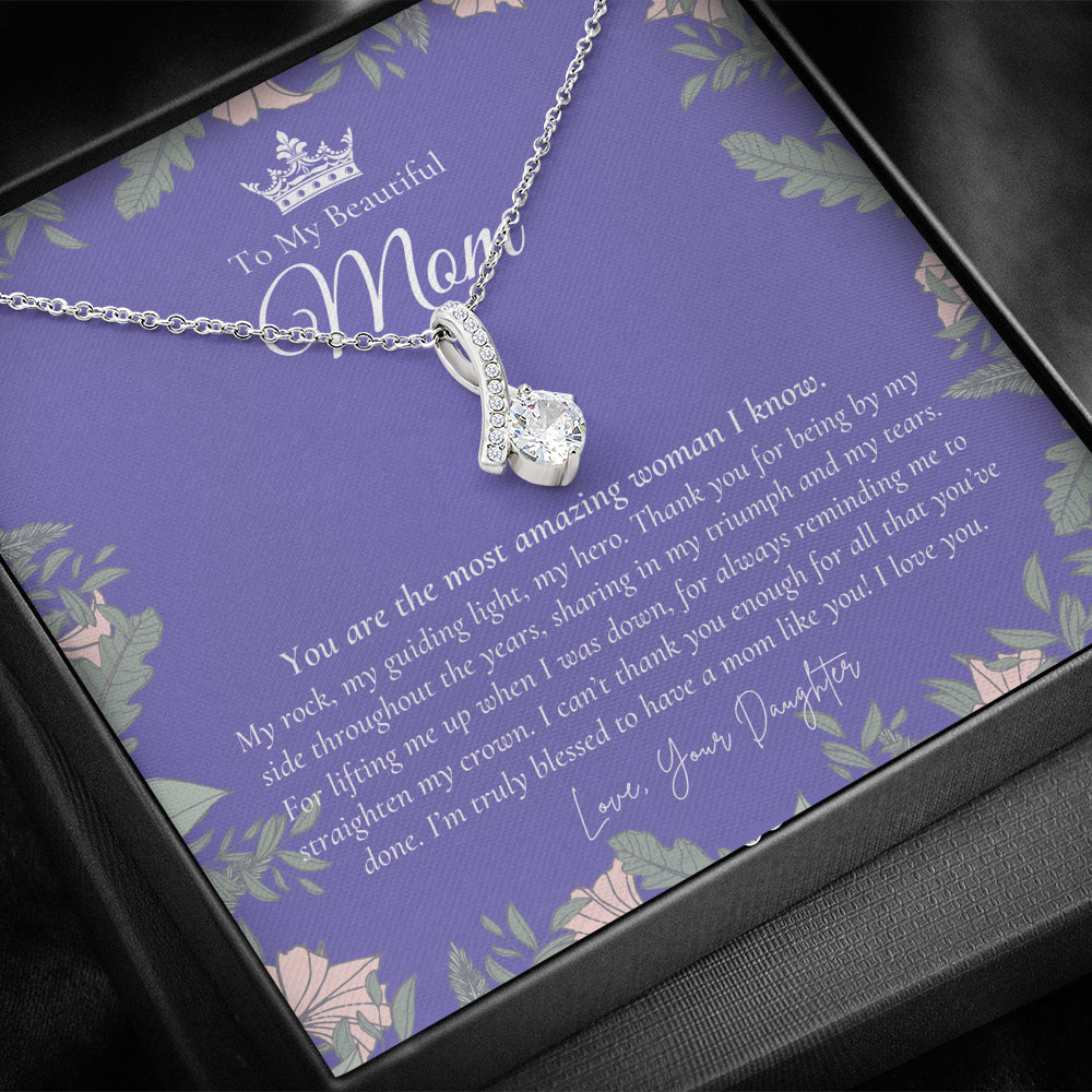 To My Beautiful Mom Necklace | Beautiful Mom Gift | Mother’s Day Gift | Birthday Gift for Mom | Gift from Daughter on Wedding Day