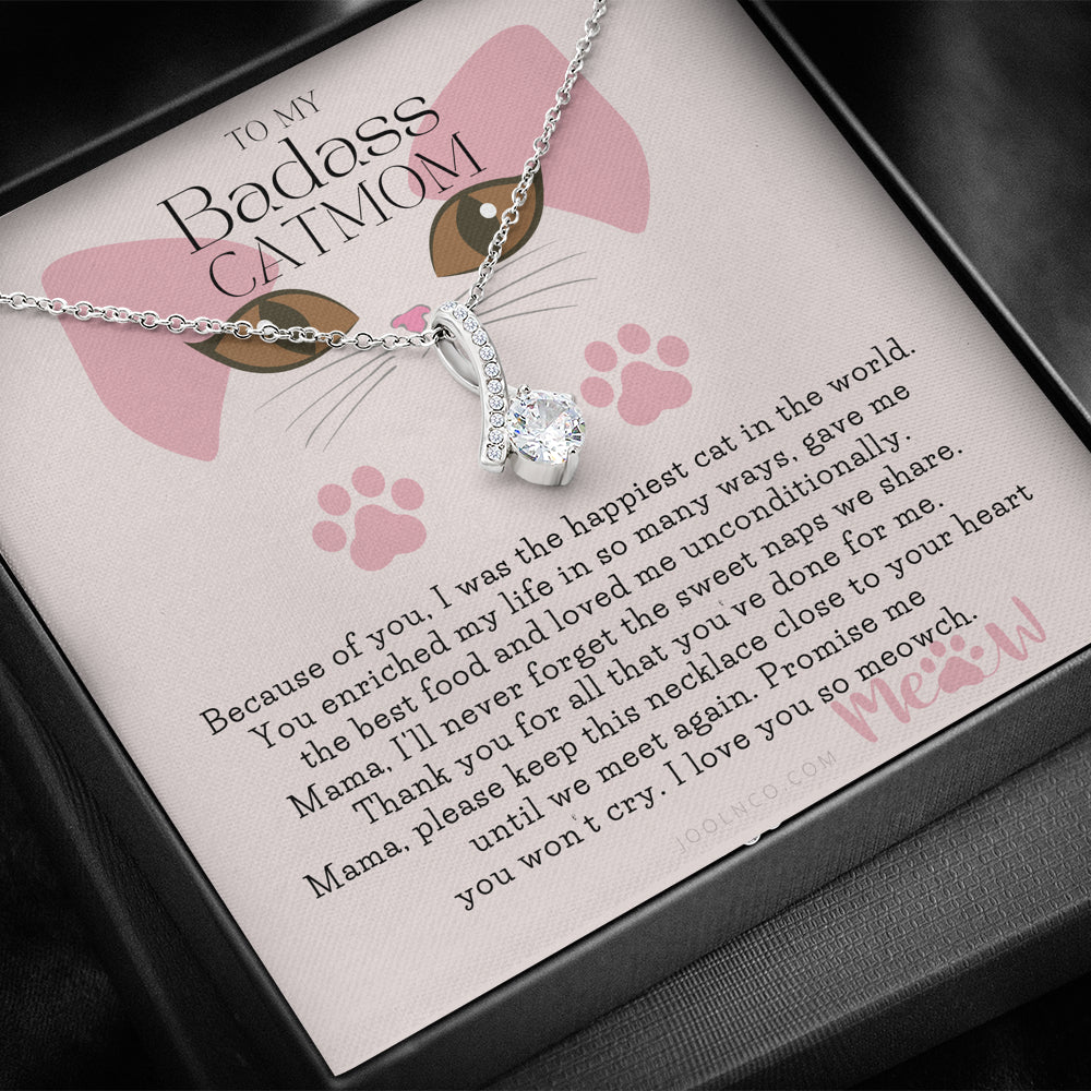 To My Cat Mama, To My Badass Cat Mom, Cat loss gifts, Rainbow Bridge Cat, Pet sympathy gift, Cat loss necklace, Until We Meet Again Necklace, Loss of Cat memorial necklace