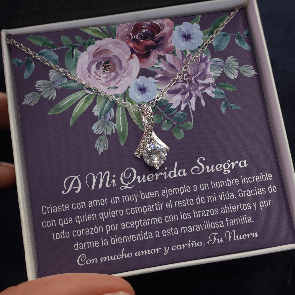 Suegra Necklace Gift, Spanish Mother In Law Gift from Daughter In Law, Regalo Para Mi Suegra,Nuera A Suegra Cumpleaños De La Suegra,Jewelry