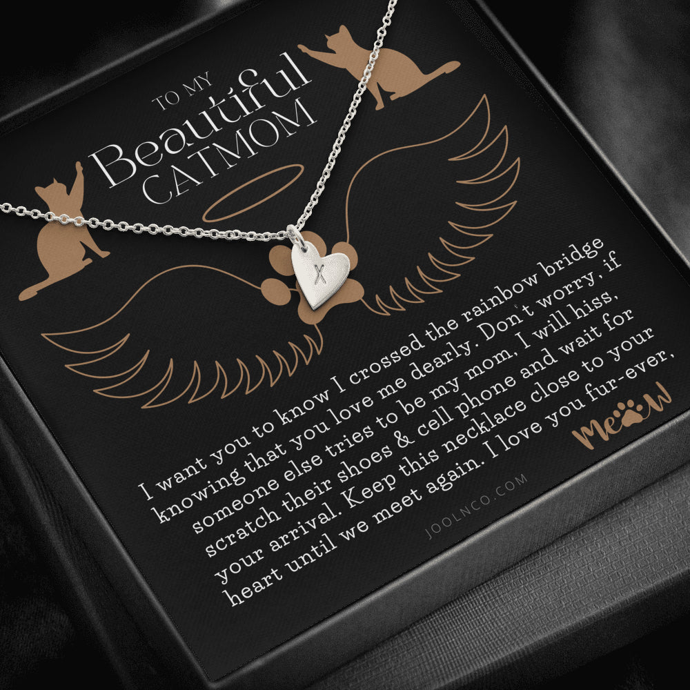 To My Cat Mama, To My Beautiful Cat Mom, Cat loss gifts, Rainbow Bridge Cat, Pet sympathy gift, Cat loss necklace, Until We Meet Again Necklace, Loss of Cat memorial necklace