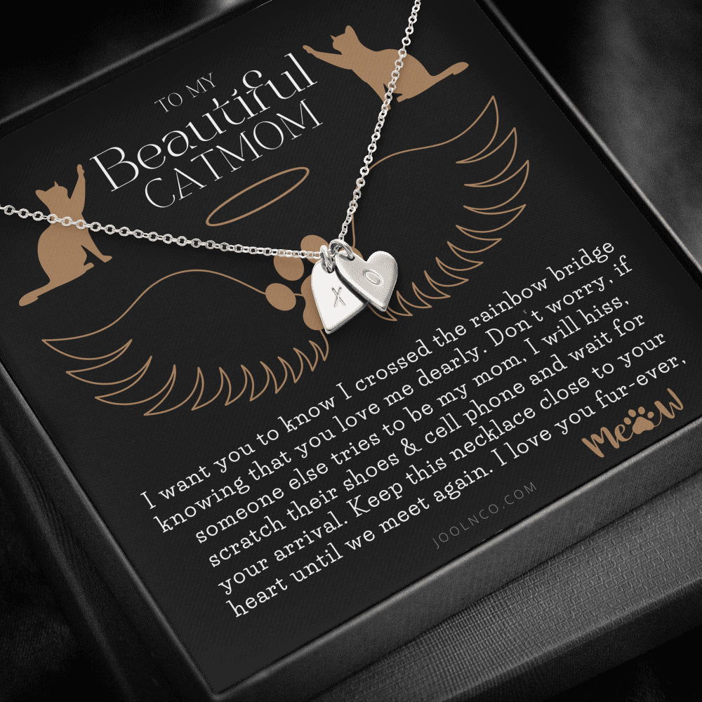 To My Cat Mama, To My Beautiful Cat Mom, Cat loss gifts, Rainbow Bridge Cat, Pet sympathy gift, Cat loss necklace, Until We Meet Again Necklace, Loss of Cat memorial necklace
