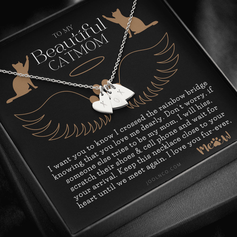 To My Cat Mama, To My Beautiful Cat Mom, Cat loss gifts, Rainbow Bridge Cat, Pet sympathy gift, Cat loss necklace, Until We Meet Again Necklace, Loss of Cat memorial necklace