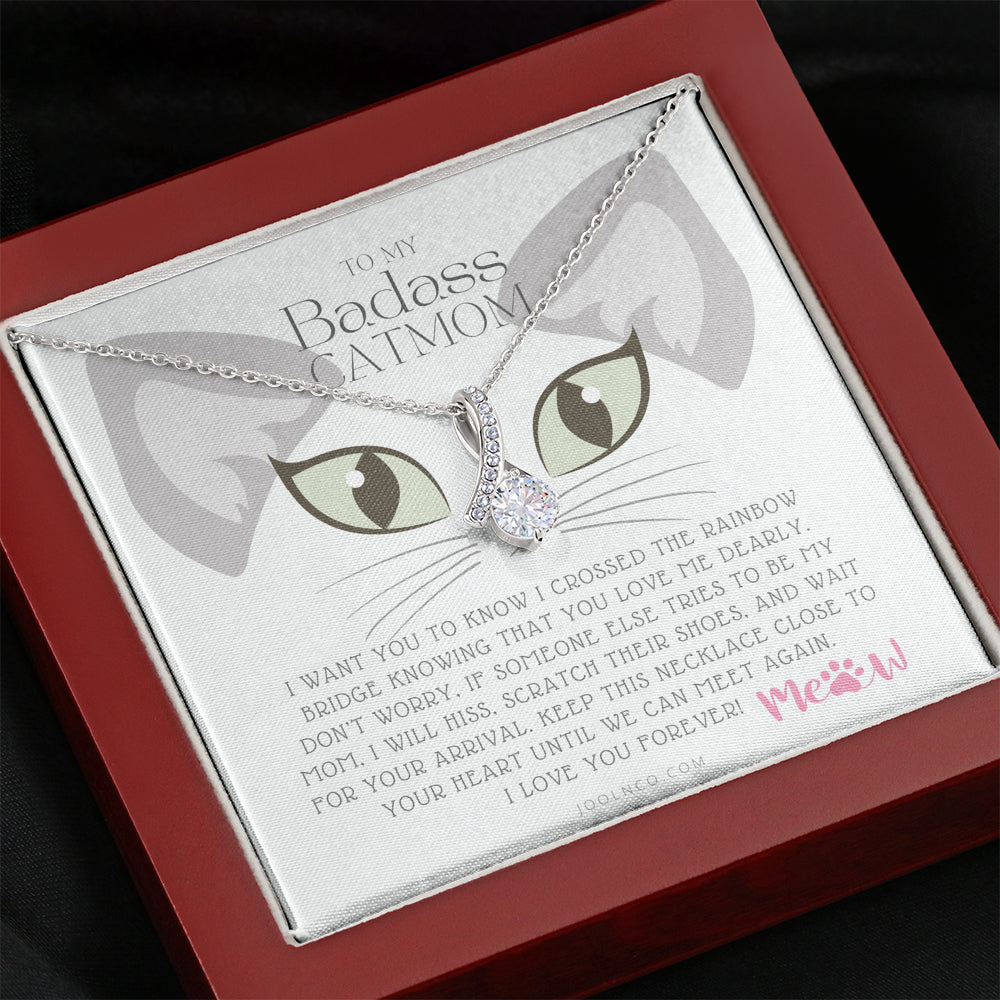 To My Badass Cat Mom, Until We Can Meet Again Necklace, Loss of Cat memorial necklace, Cat loss gifts, Rainbow Bridge Cat, Pet sympathy gift