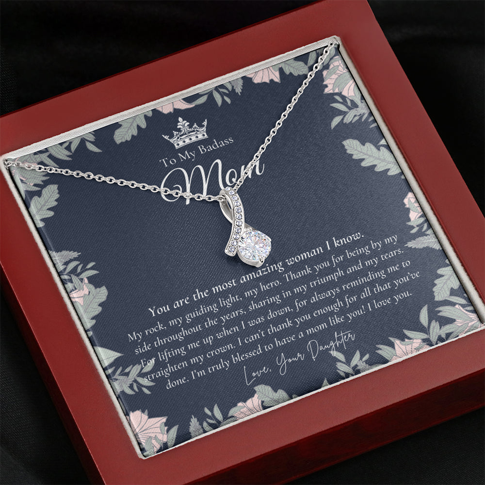 To My Badass Mom Necklace | Badass Mom Gift | Birthday Gift | Gift from Daughter on Wedding Day Mother’s Day Gift | Badass Mom | Love You Mom | Personalized Mothers Necklace | Gift for Mom
